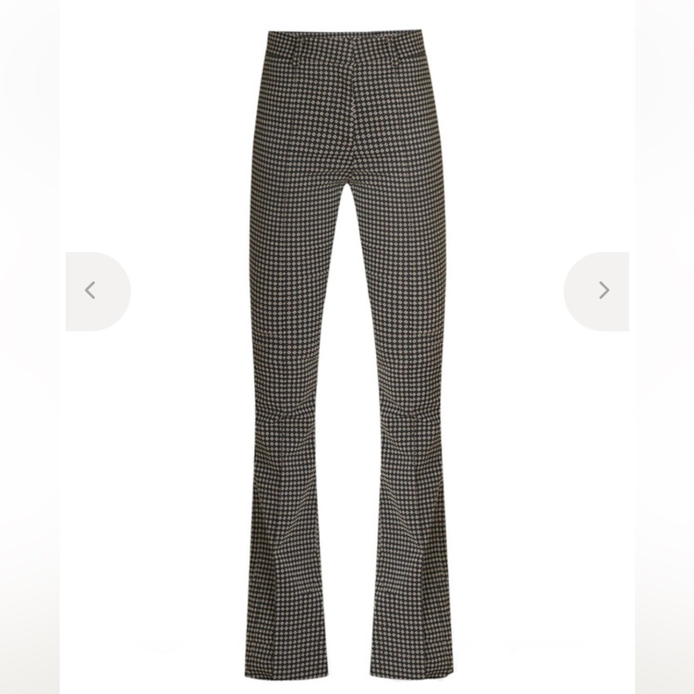 Veronica Beard Black and White Houndstooth Flare Pants